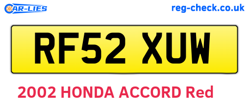 RF52XUW are the vehicle registration plates.