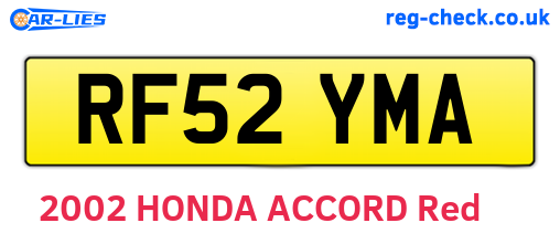 RF52YMA are the vehicle registration plates.