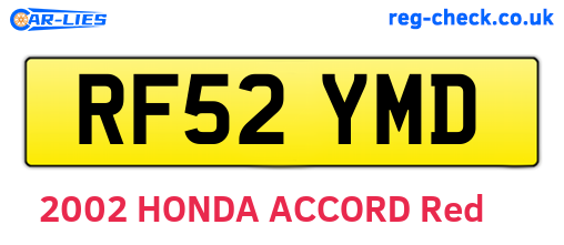 RF52YMD are the vehicle registration plates.