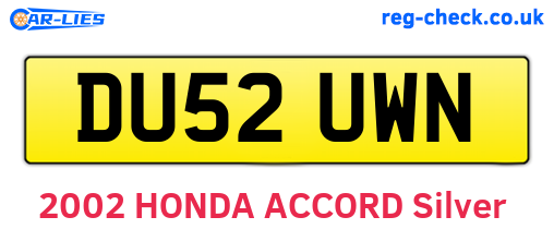 DU52UWN are the vehicle registration plates.
