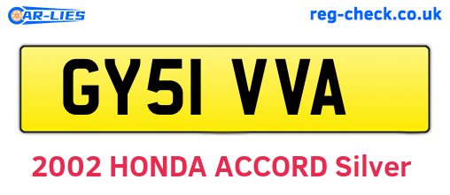 GY51VVA are the vehicle registration plates.