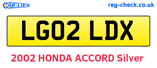 LG02LDX are the vehicle registration plates.