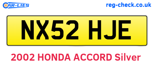 NX52HJE are the vehicle registration plates.