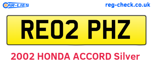 RE02PHZ are the vehicle registration plates.