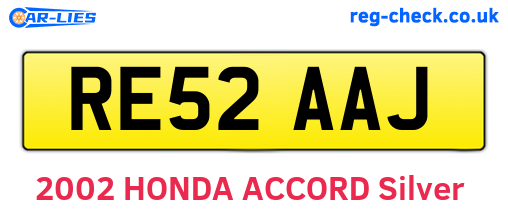 RE52AAJ are the vehicle registration plates.