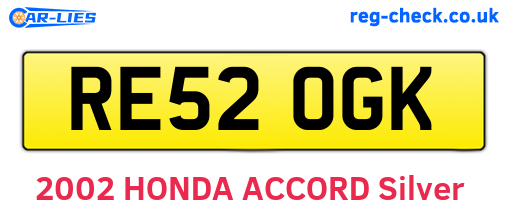 RE52OGK are the vehicle registration plates.