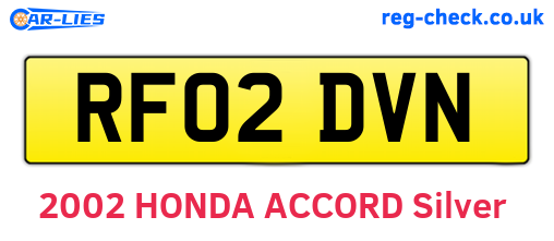 RF02DVN are the vehicle registration plates.