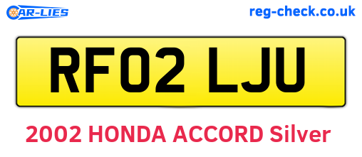 RF02LJU are the vehicle registration plates.