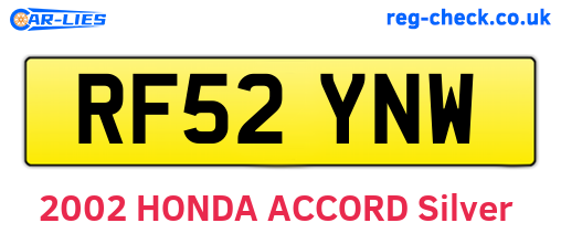 RF52YNW are the vehicle registration plates.