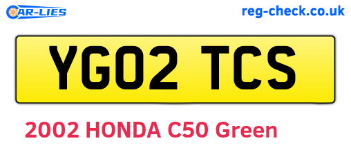 YG02TCS are the vehicle registration plates.