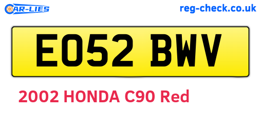 EO52BWV are the vehicle registration plates.