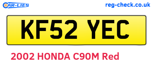 KF52YEC are the vehicle registration plates.