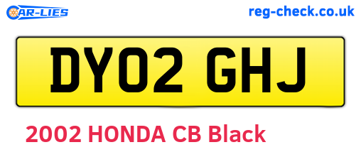 DY02GHJ are the vehicle registration plates.