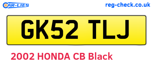 GK52TLJ are the vehicle registration plates.