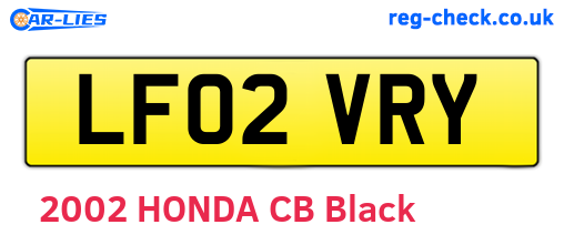 LF02VRY are the vehicle registration plates.