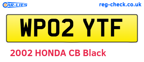 WP02YTF are the vehicle registration plates.