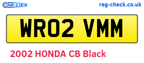 WR02VMM are the vehicle registration plates.