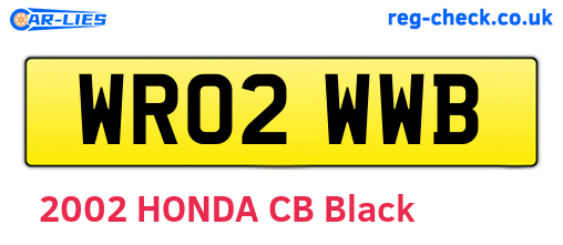 WR02WWB are the vehicle registration plates.