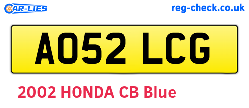 AO52LCG are the vehicle registration plates.