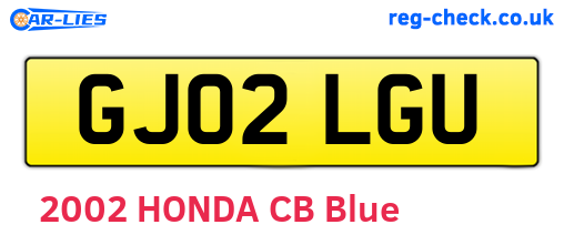 GJ02LGU are the vehicle registration plates.