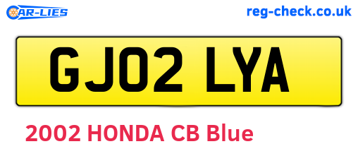 GJ02LYA are the vehicle registration plates.