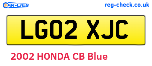 LG02XJC are the vehicle registration plates.