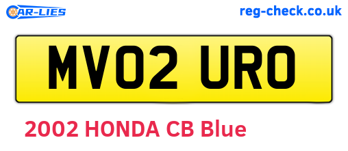 MV02URO are the vehicle registration plates.