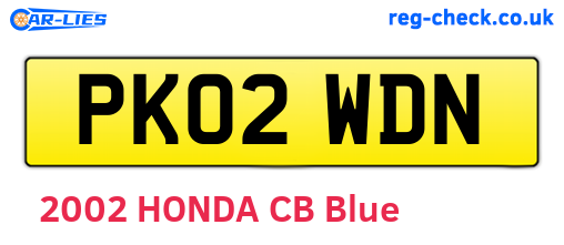 PK02WDN are the vehicle registration plates.