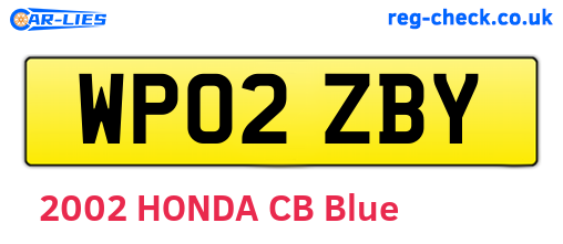 WP02ZBY are the vehicle registration plates.
