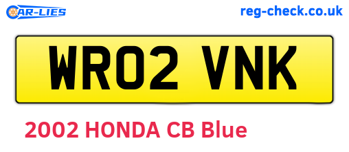 WR02VNK are the vehicle registration plates.