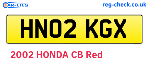 HN02KGX are the vehicle registration plates.