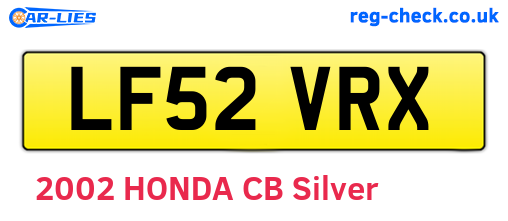 LF52VRX are the vehicle registration plates.