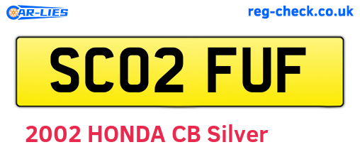 SC02FUF are the vehicle registration plates.