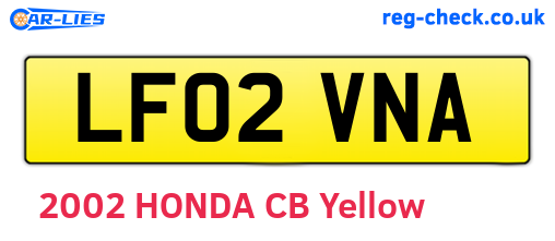 LF02VNA are the vehicle registration plates.