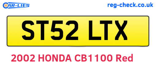 ST52LTX are the vehicle registration plates.