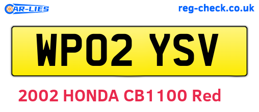WP02YSV are the vehicle registration plates.