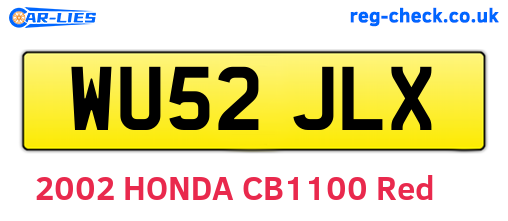 WU52JLX are the vehicle registration plates.
