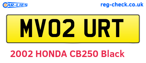 MV02URT are the vehicle registration plates.