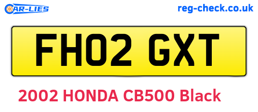 FH02GXT are the vehicle registration plates.