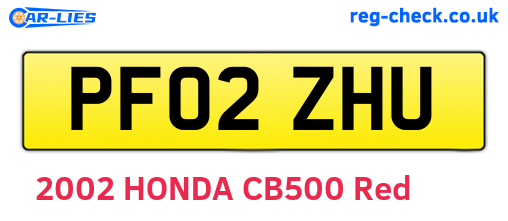 PF02ZHU are the vehicle registration plates.