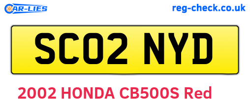 SC02NYD are the vehicle registration plates.