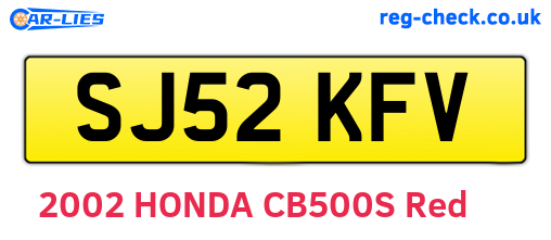SJ52KFV are the vehicle registration plates.