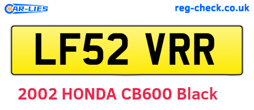 LF52VRR are the vehicle registration plates.