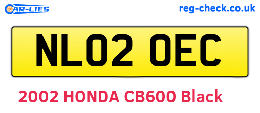 NL02OEC are the vehicle registration plates.