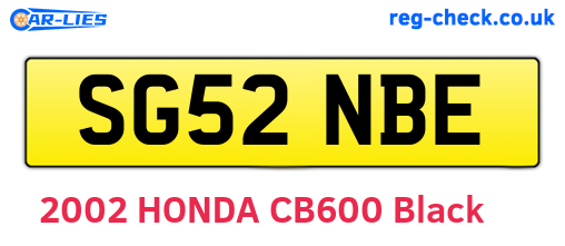 SG52NBE are the vehicle registration plates.