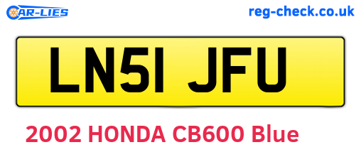LN51JFU are the vehicle registration plates.