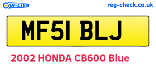 MF51BLJ are the vehicle registration plates.