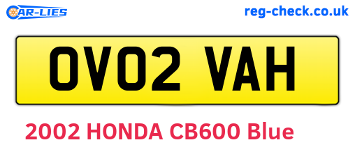 OV02VAH are the vehicle registration plates.