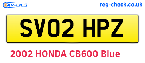 SV02HPZ are the vehicle registration plates.