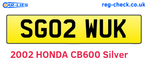 SG02WUK are the vehicle registration plates.